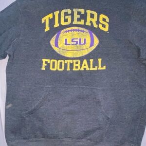 Blue 84 Charcoal Hoodie with Yellow Print